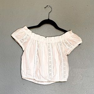 Stretchy Off Shoulder Crop Top White